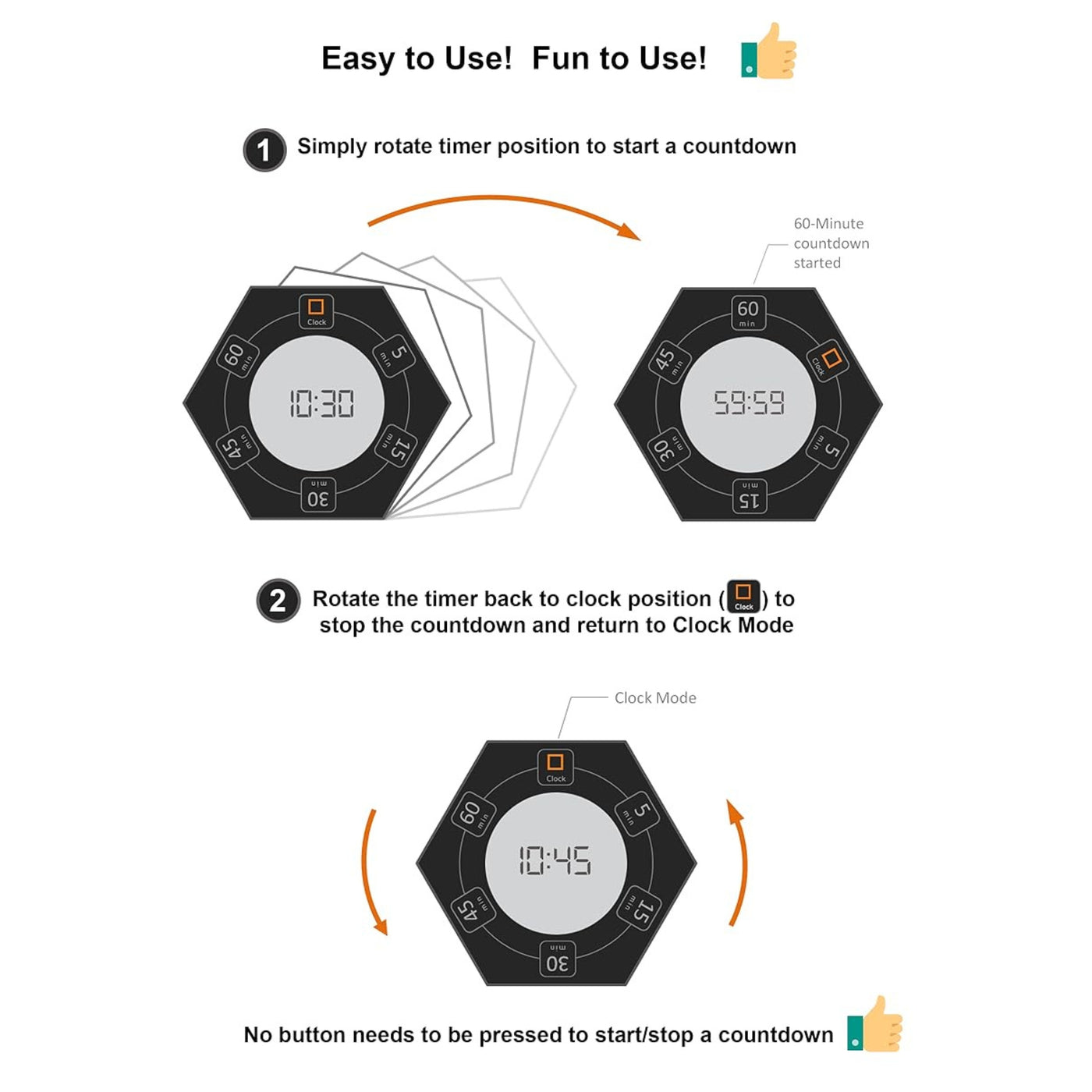 HexaClock Countdown Timer