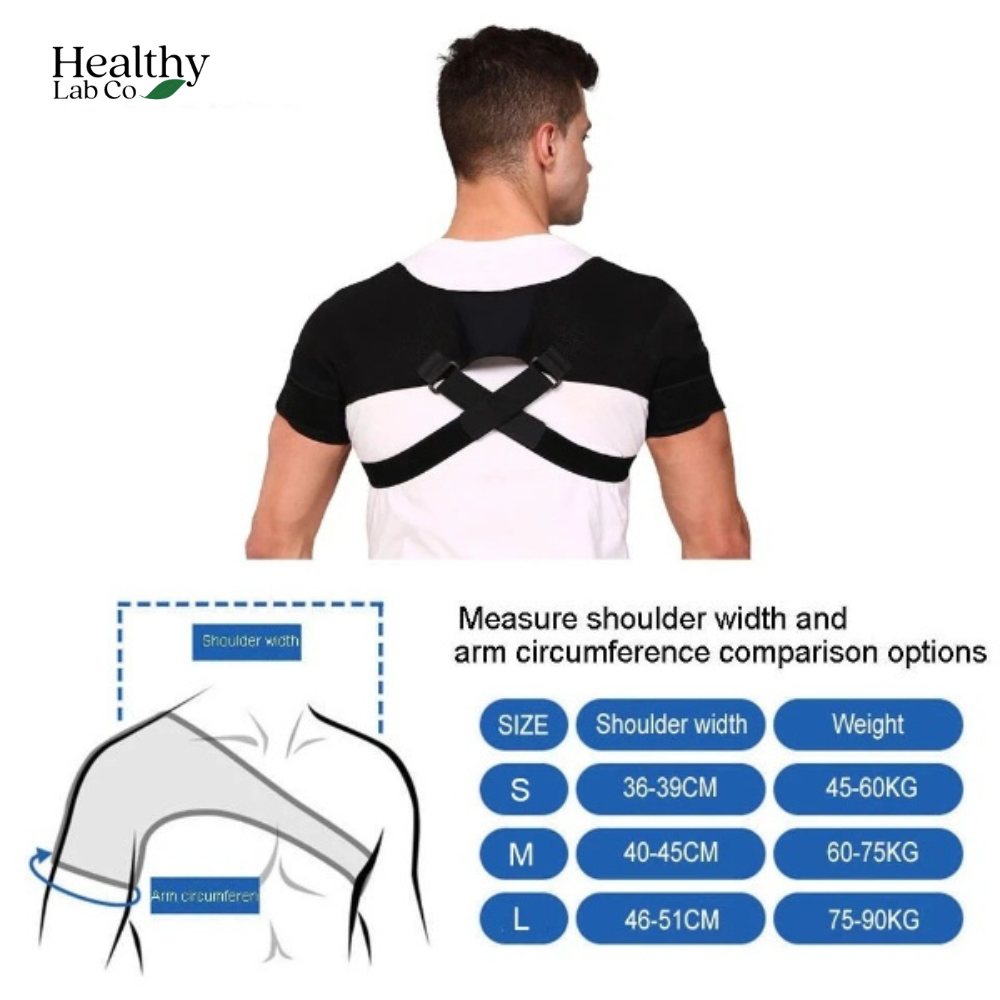 Double Shoulder Support, Breathable Shoulder Brace Wrap for Both Shoulders  Graphene Fibre Heat Conduction Unisex Shoulder Protector(L)